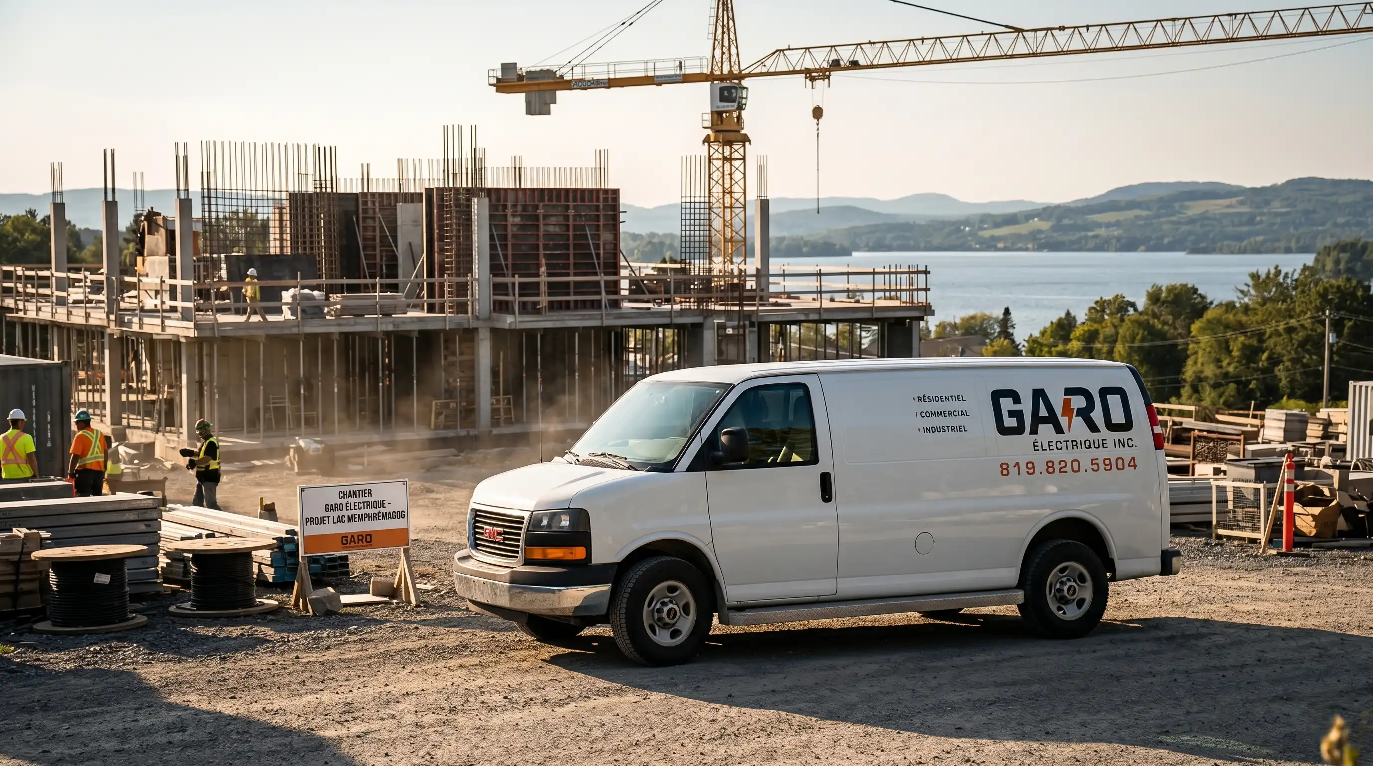 Camion GARO Électrique sur un chantier