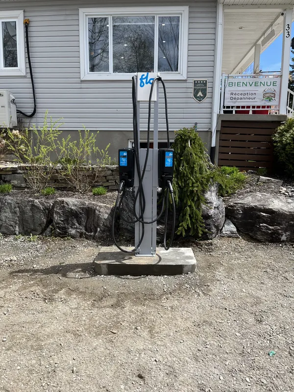 Meter pedestal at residential entrance