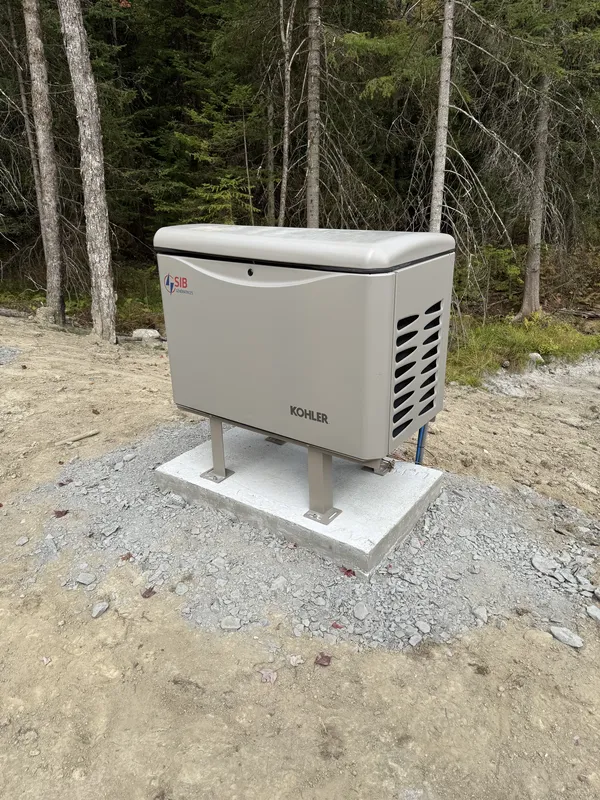 Génératrice en forêt sur béton