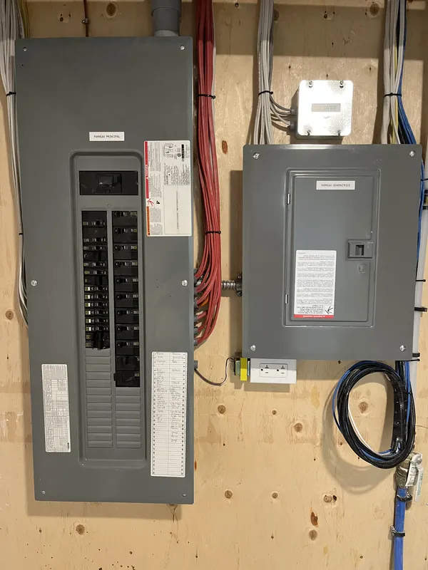 Panneau électrique intérieur avec disjoncteurs